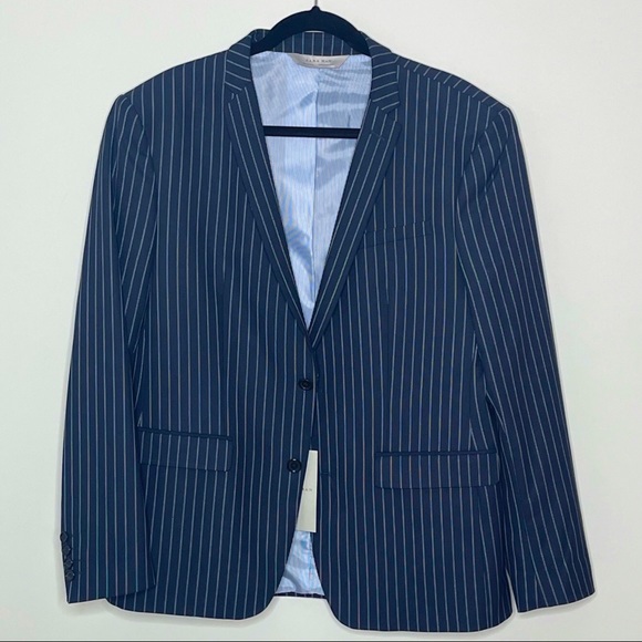 Zara Men's Navy Pinstripe Suit Jacket Size 44